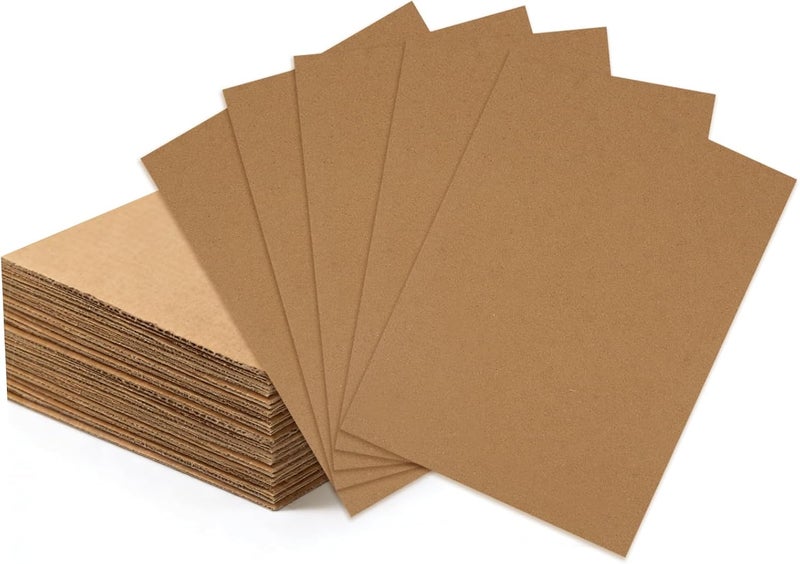 LECWELL Cardboard Sheets，13 Pack 8.5"x11" Corrugated Cardboard Sheets,Cardboard Inserts Flat for DIY Crafts,Packing, Shipping, Mailing(Brown) - Image 1